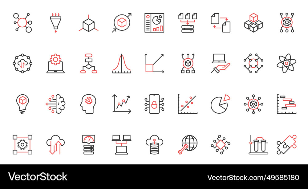 Data report and science model research deep Data report and science model research deep Vector Image