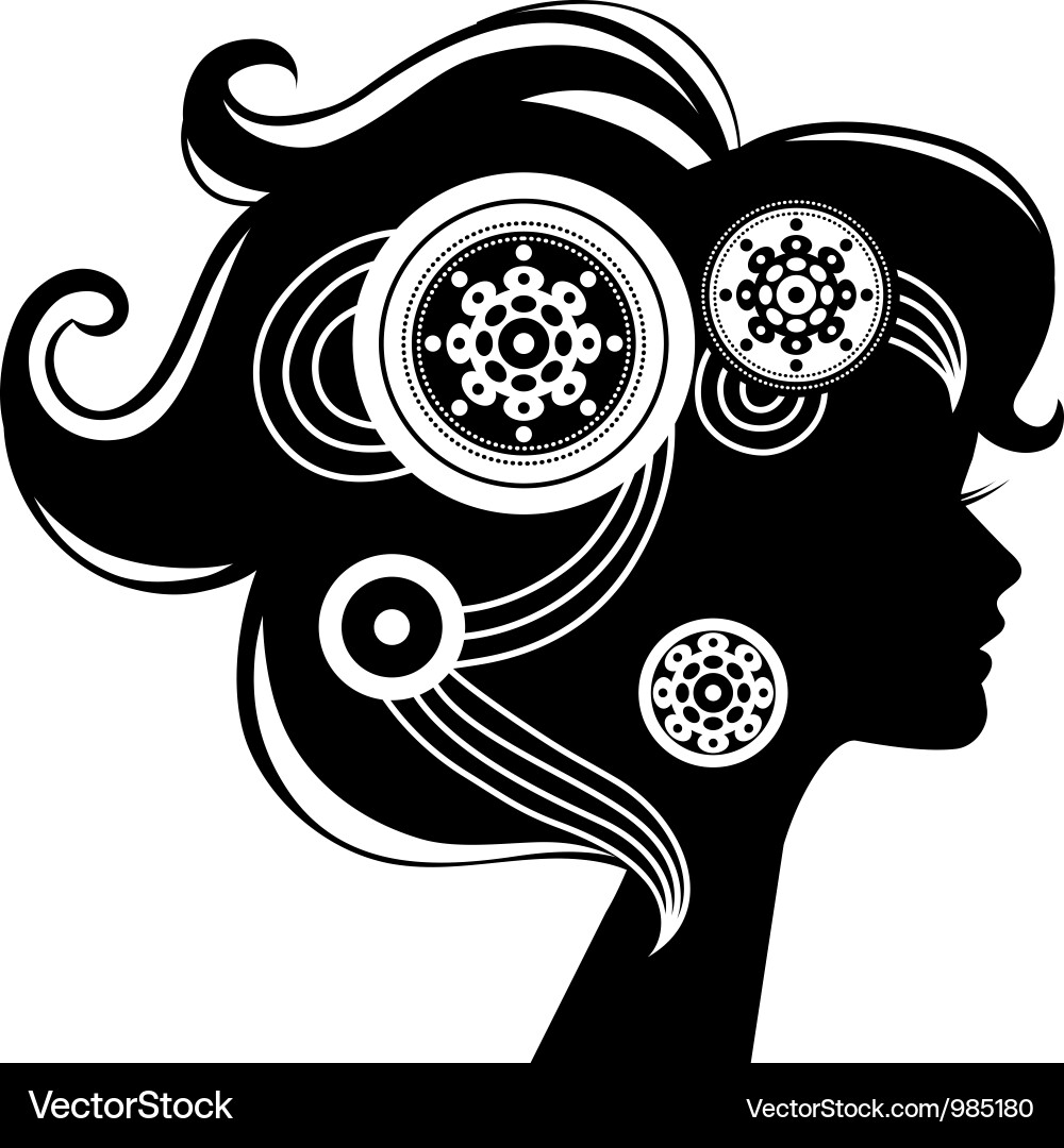 Elegant Woman Silhouette Vector Image