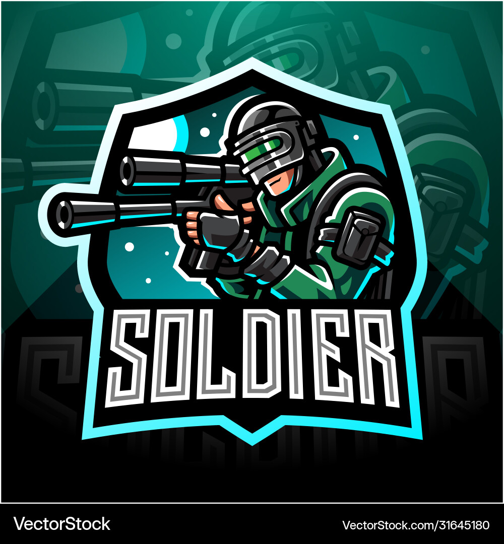 Gaming Soldier Mascot Logo vector image