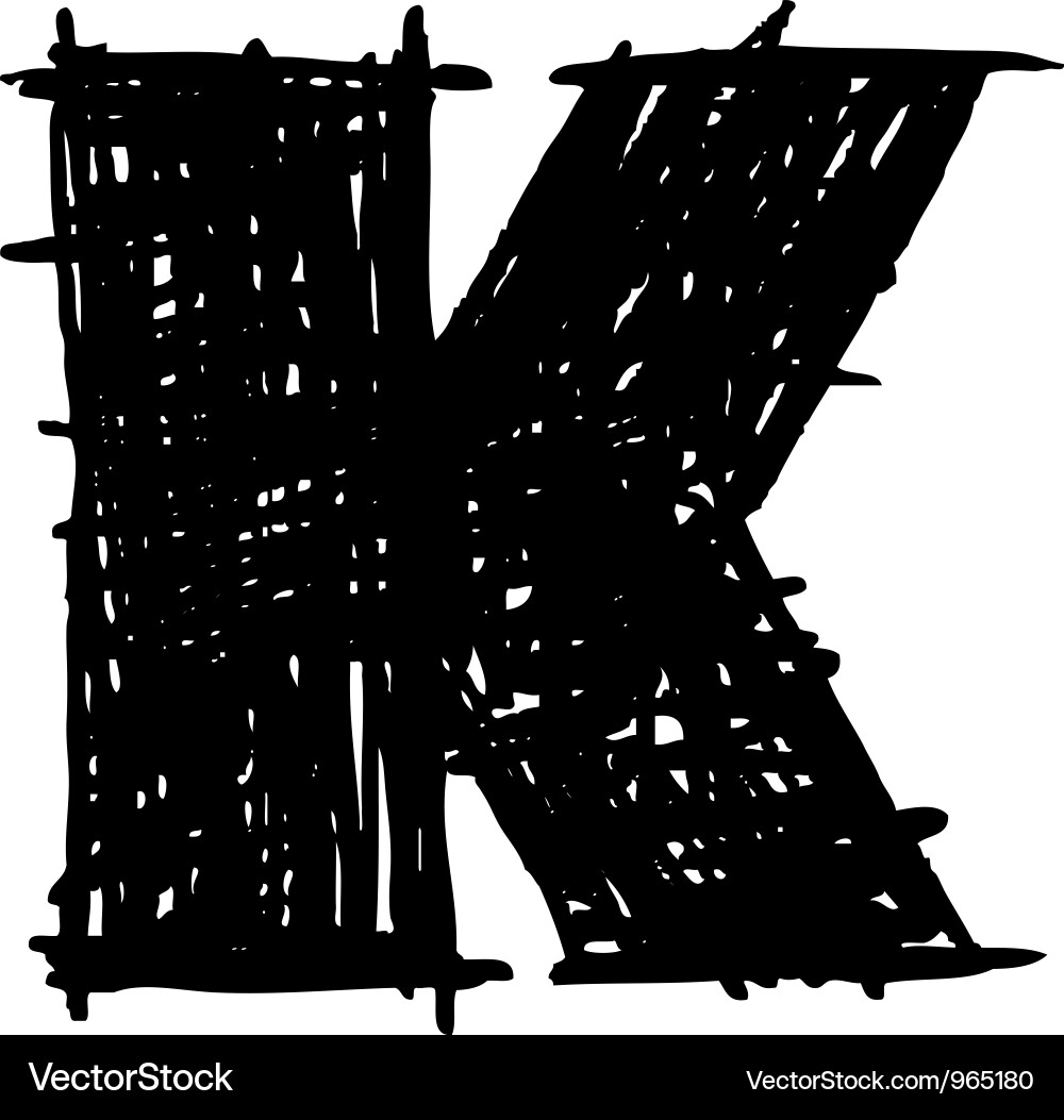 Hand Drawn Character Font Sketch vector image