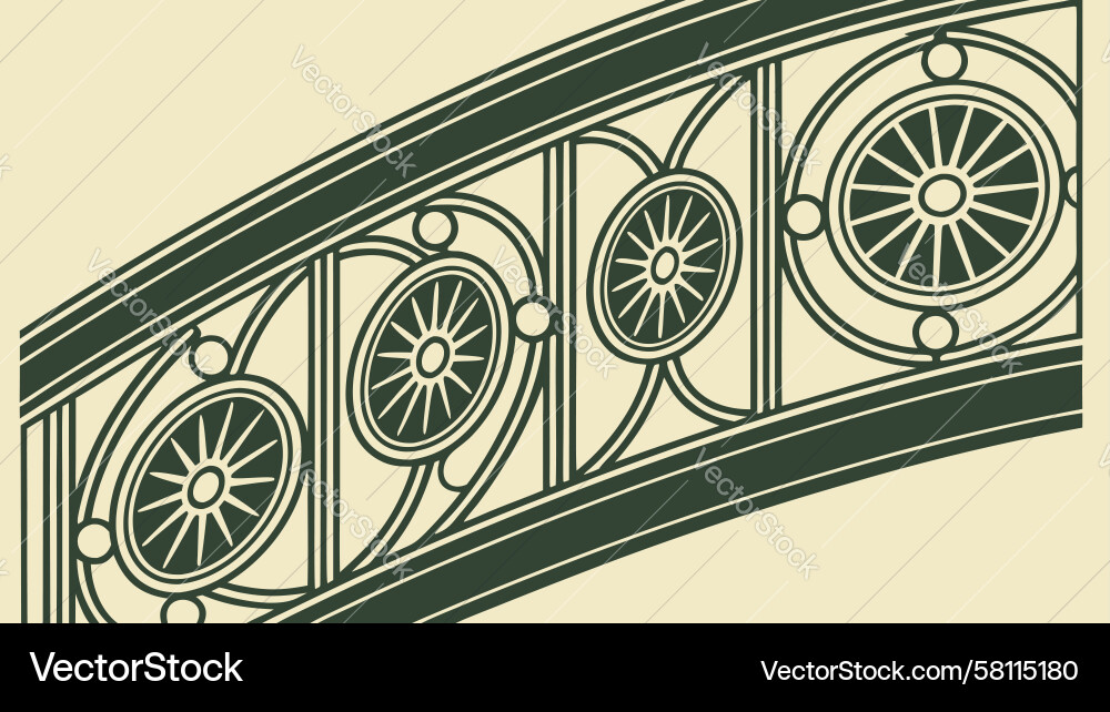 Intricate Circular Railing Segment Vector Image