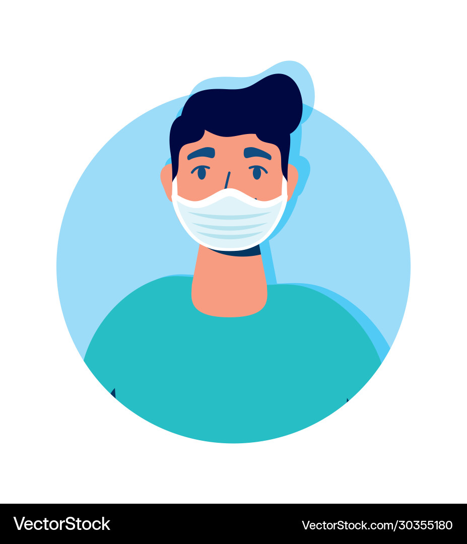 Man using face mask character Vector Image