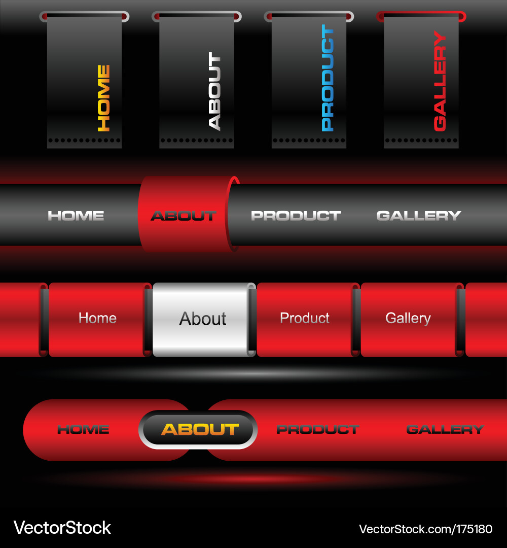 Modern Website Buttons Vector Image
