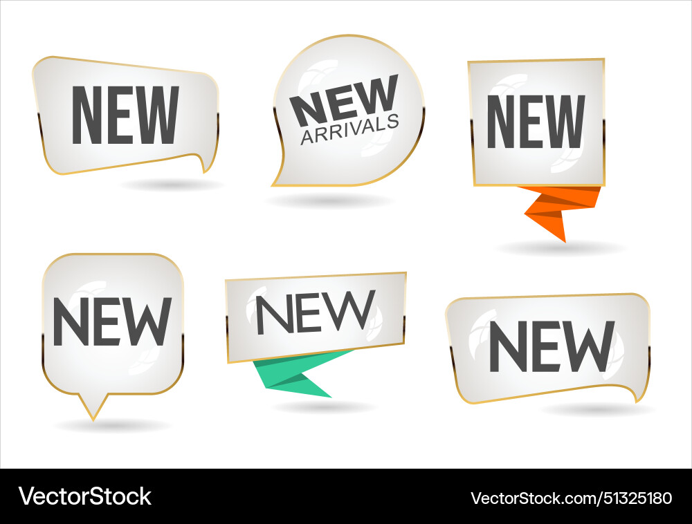 New arrival badge and tags in flat design style Vector Image