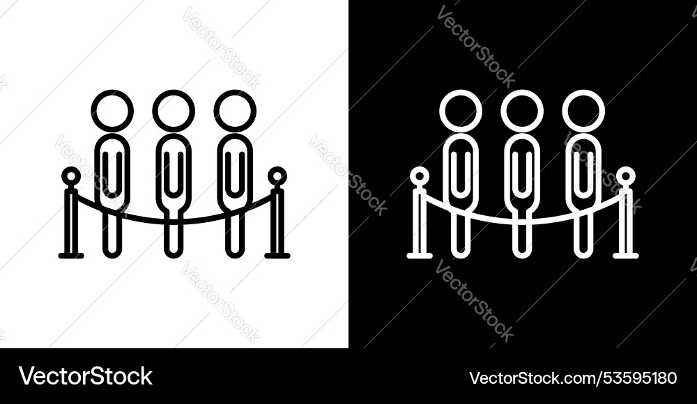 Queue thin line icon set vector image