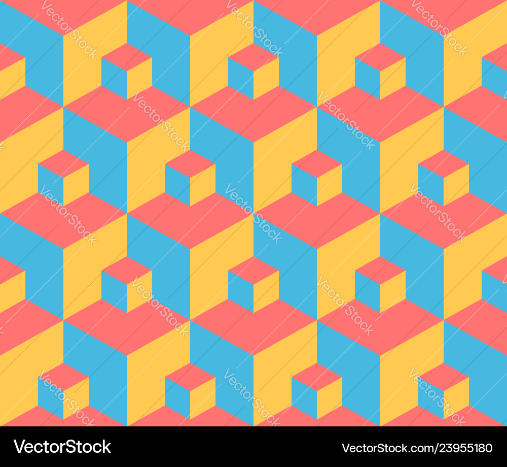 Seamless pattern 3d cube Vector Image