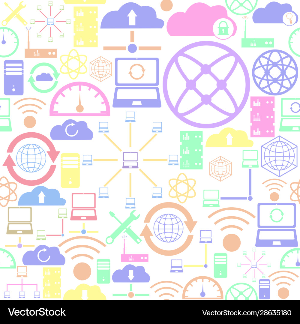 Server seamless pattern background icon Server seamless pattern background icon vector image