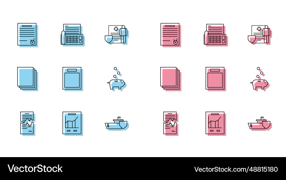 Set line torn contract document with graph chart Set line torn contract document with graph chart vector image