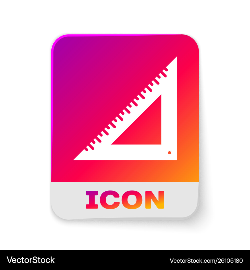 White triangular ruler icon isolated on White triangular ruler icon isolated on Vector Image
