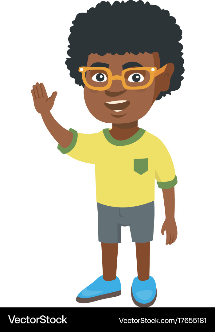African-american little boy waving hand vector image