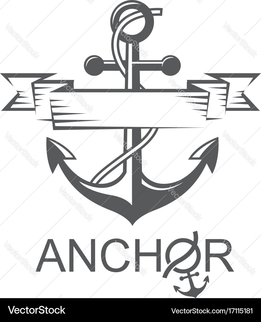 Anker mit Ribbon Symbol Vektorbild