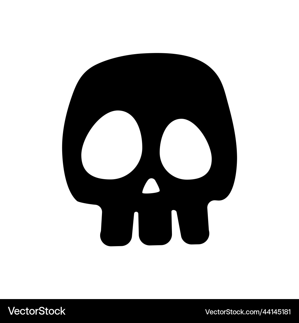 Bone skull shadow from ghost skeleton in scary Bone skull shadow from ghost skeleton in scary vector image