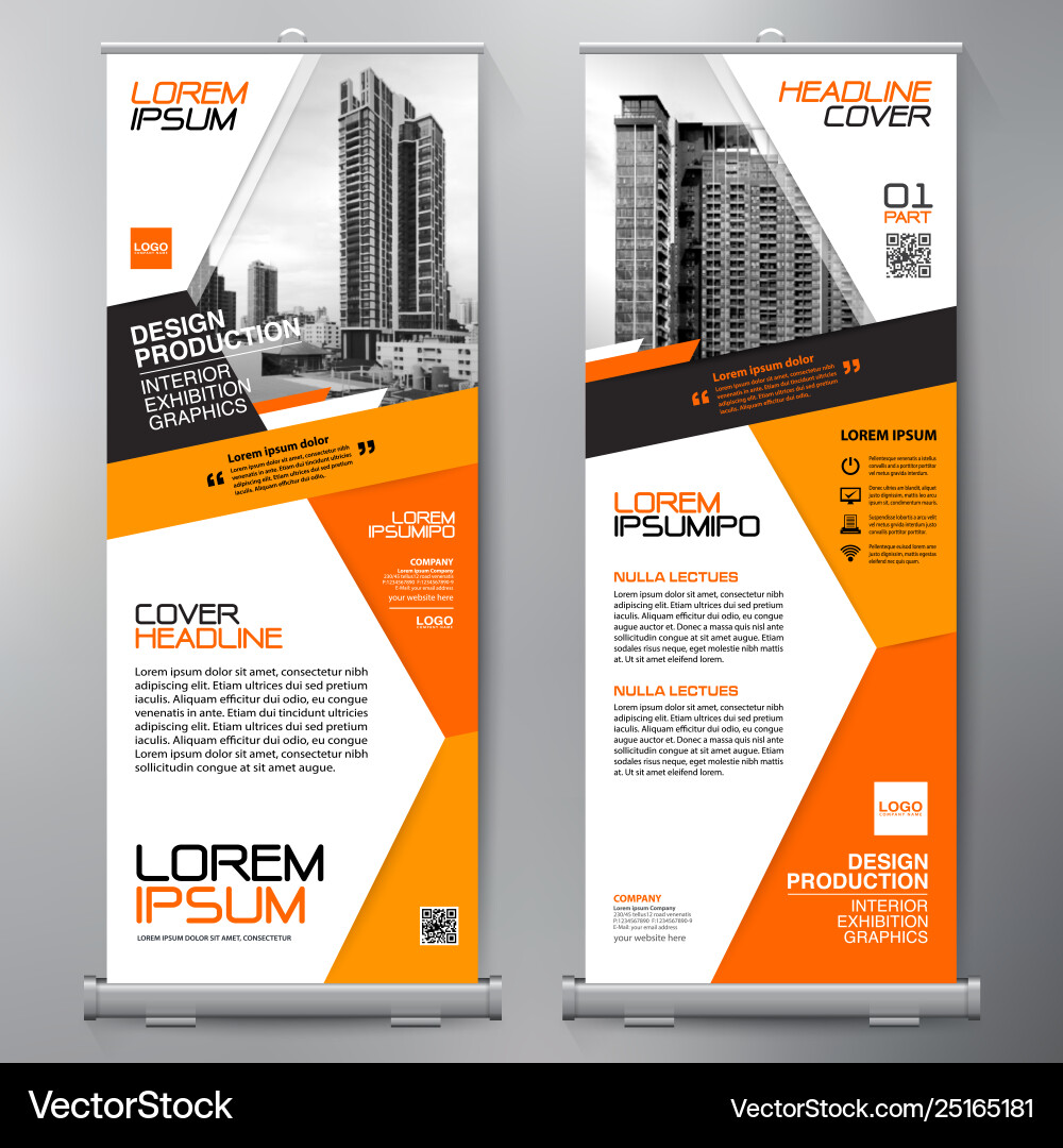 Business roll up standee design banner template Business roll up standee design banner template vector image