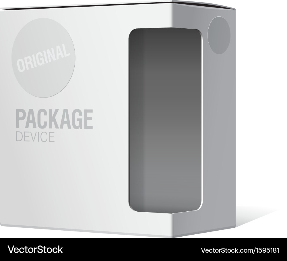 Cardboard Box with Window - Realistic vector image