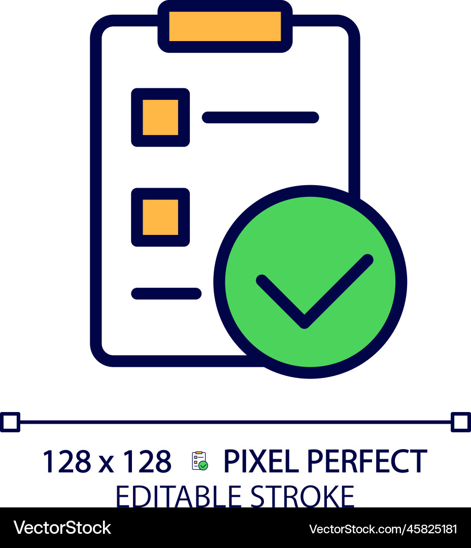 Checklist with checkmarks pixel perfect rgb color vector image