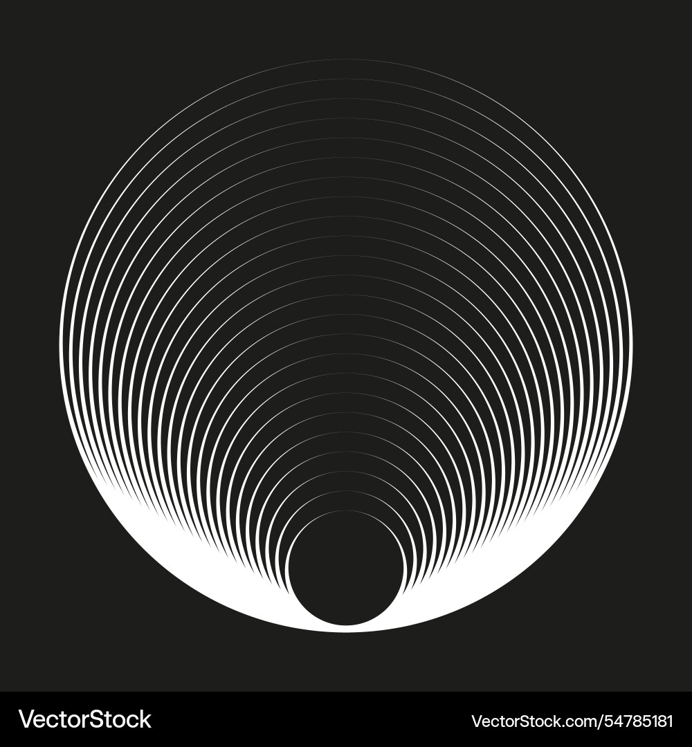Circle abstract pattern black and white texture vector image