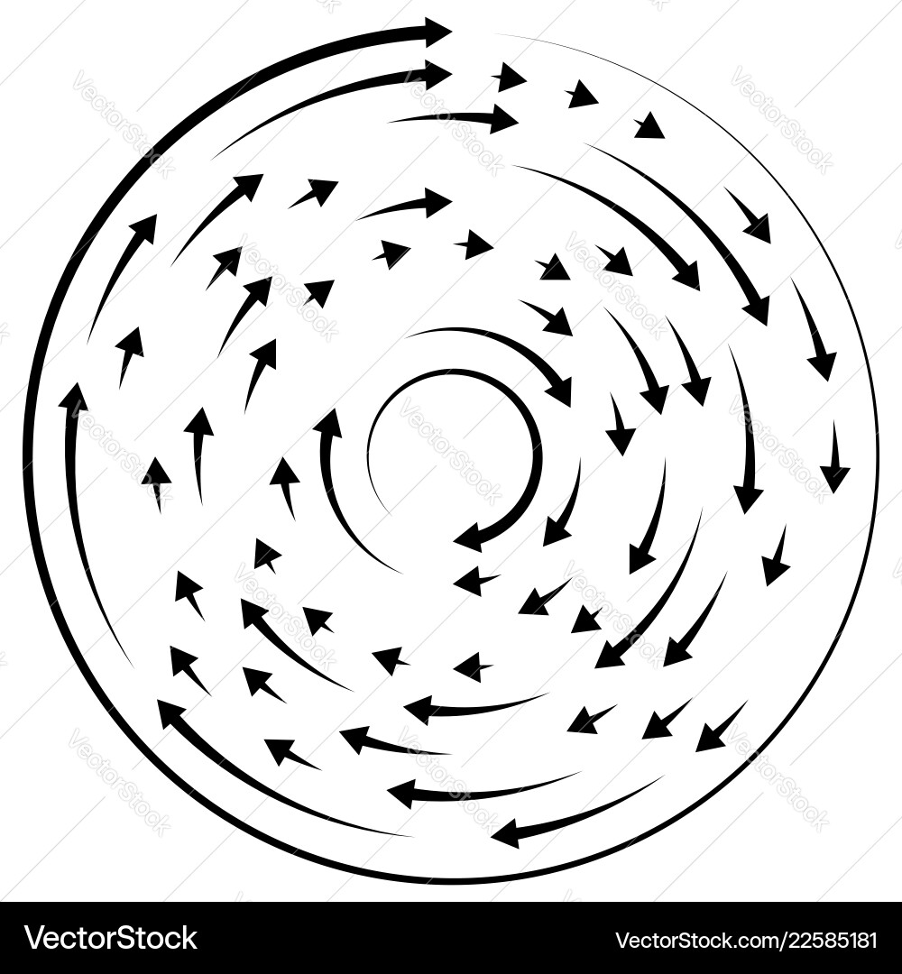 Circular concentric arrows cyclic cycle Circular concentric arrows cyclic cycle vector image
