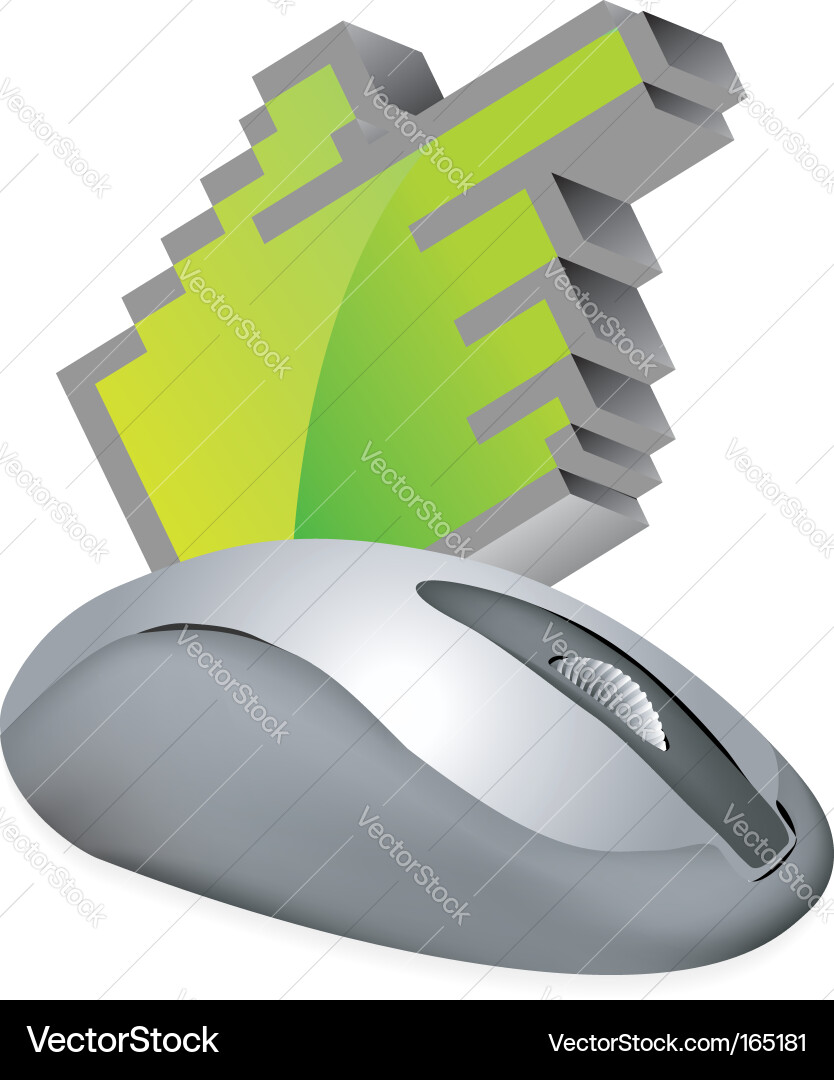 Computer Mouse with Cursor Icon vector image
