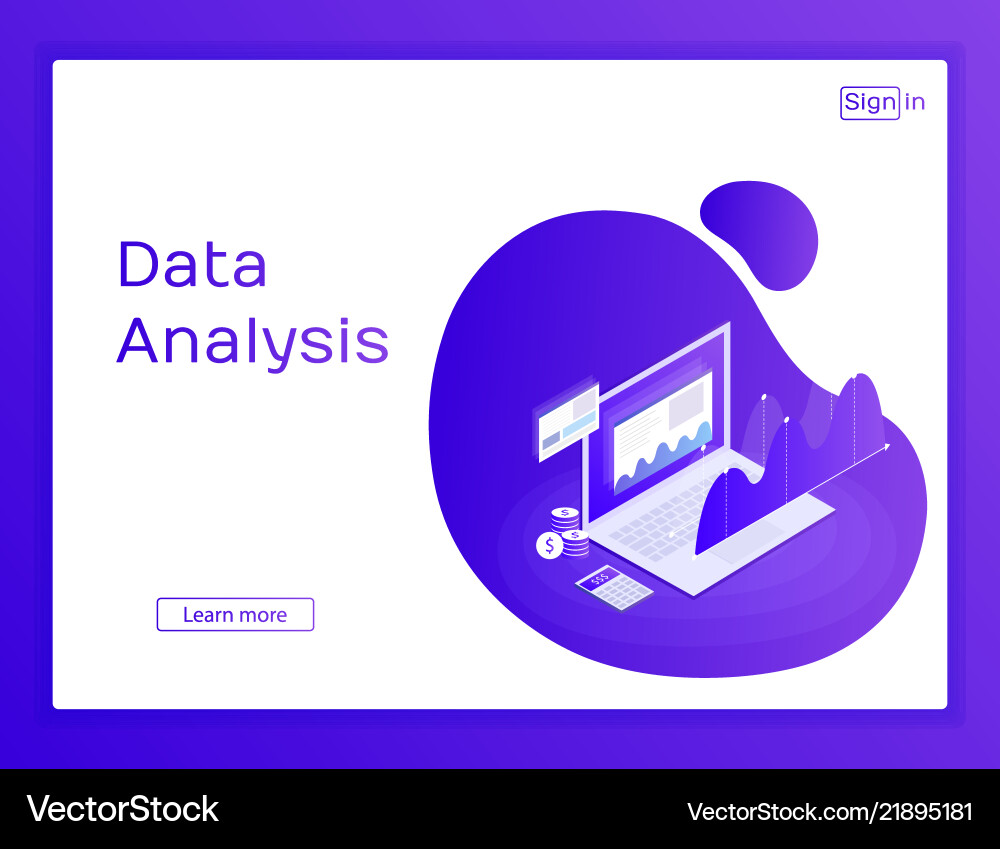 Concept website business strategy analysis data Concept website business strategy analysis data vector image