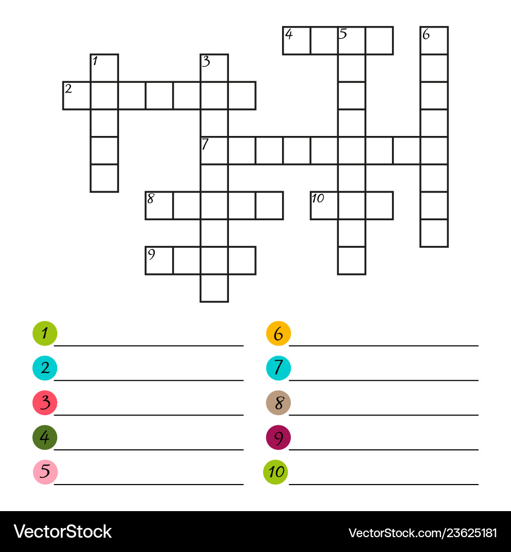 Crossword puzzle template isolated on white vector image