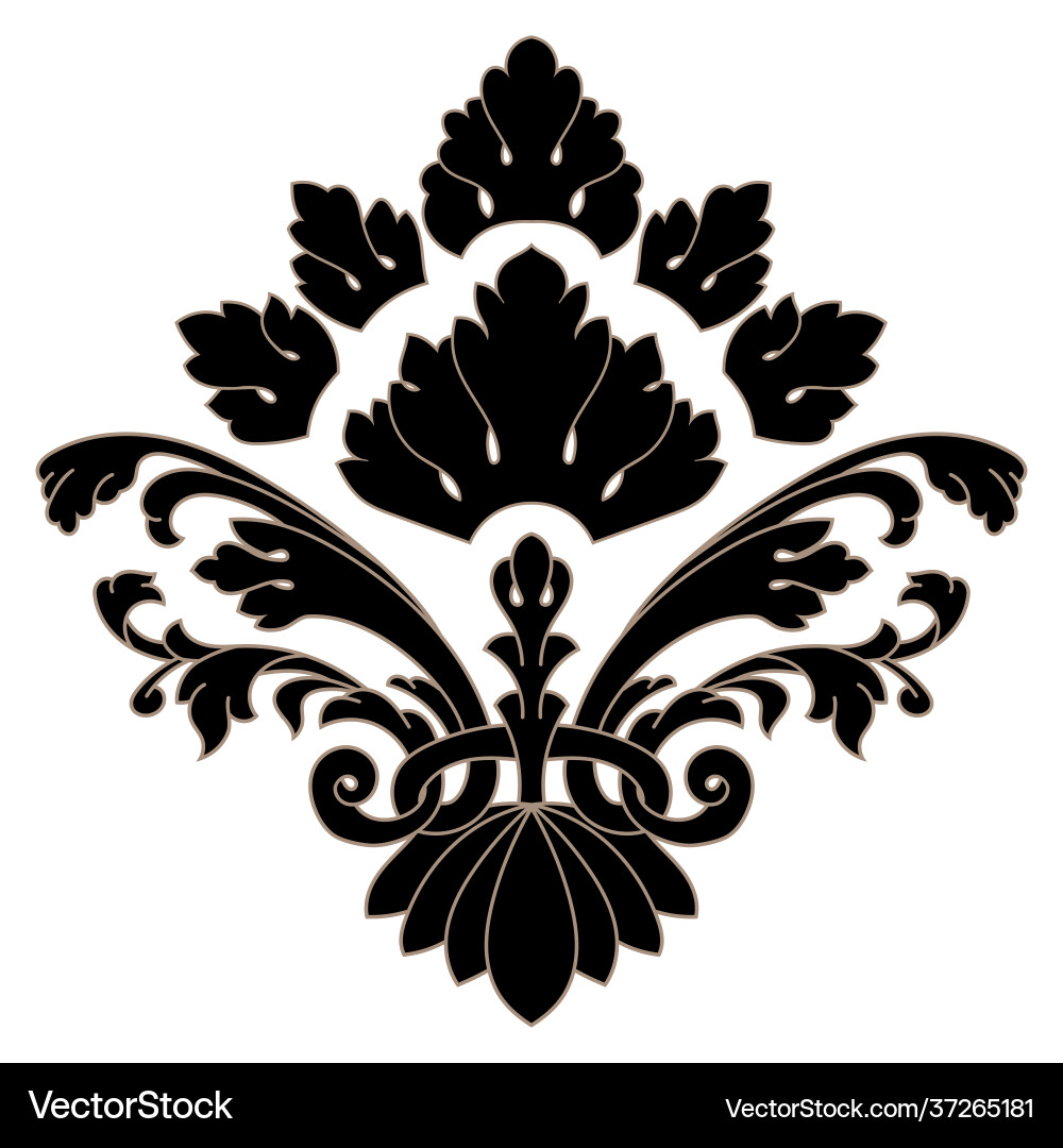 Damask central element isolated Vector Image