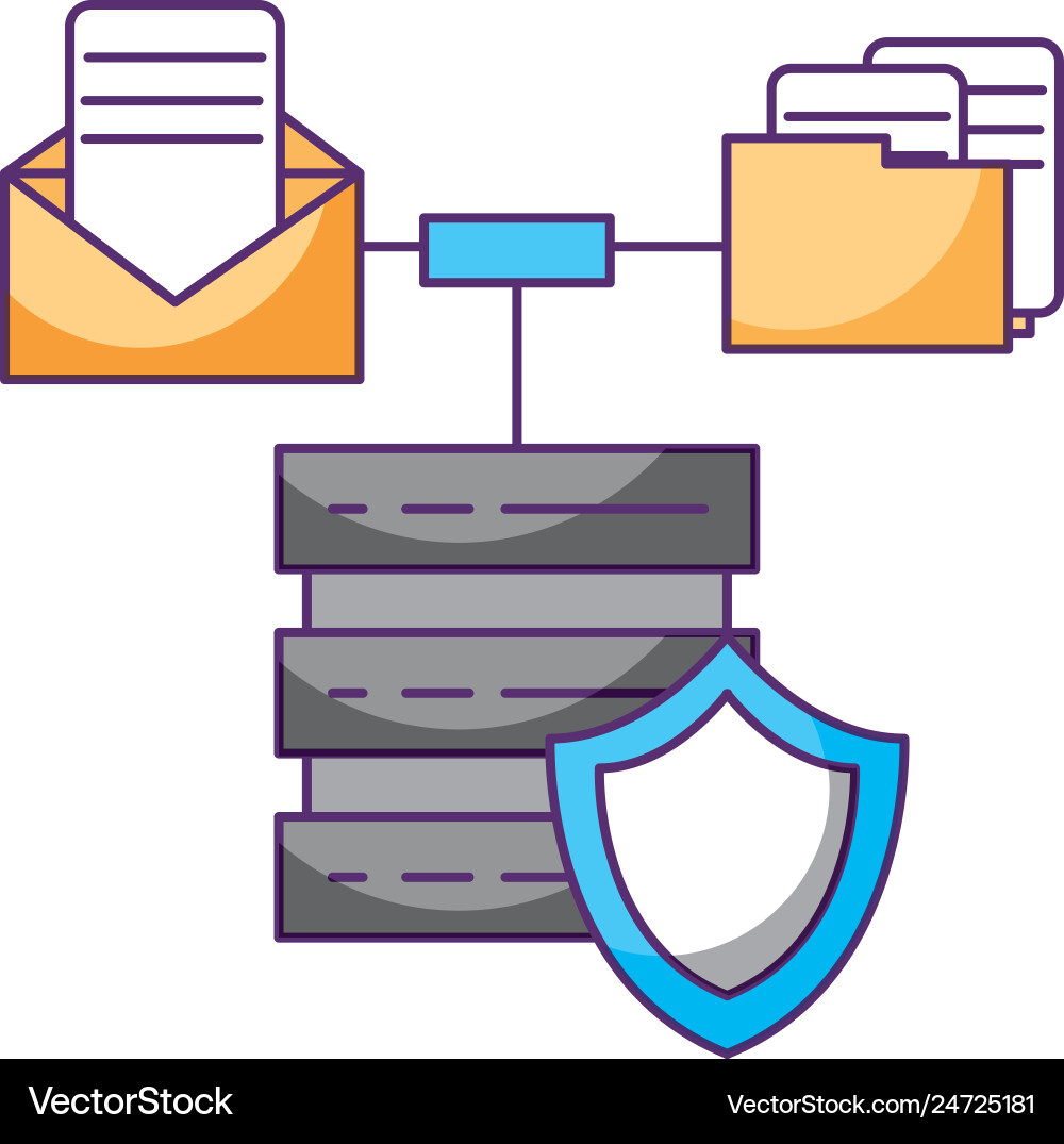 Database server transfer folder email message Vector Image
