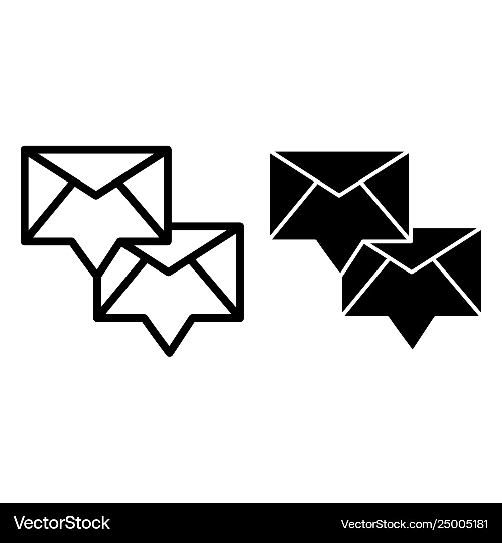 Envelope with incoming message line and glyph icon Vector Image