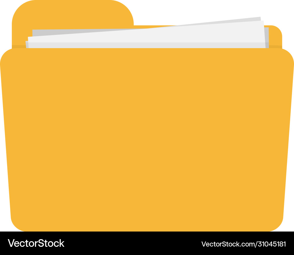 File folder flat icon isolate on white background File folder flat icon isolate on white background vector image
