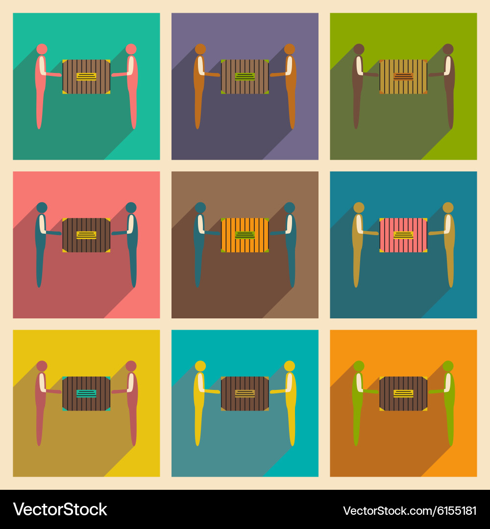 Flat with shadow concept and mobile application Vector Image