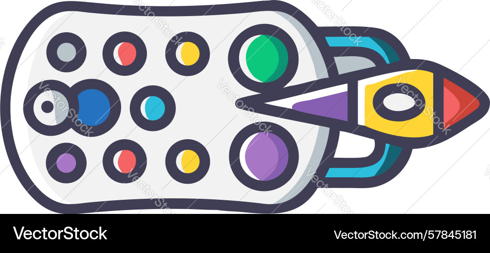 Futuristic game controller with art palette Vector Image