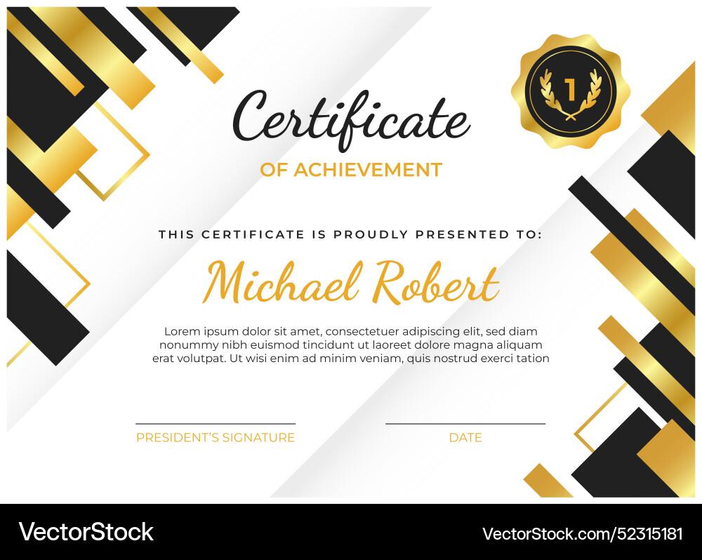 Gradient colored elegant certificate Vector Image