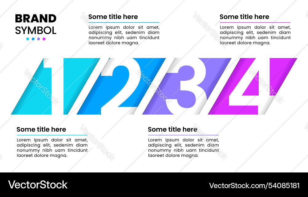 Infographic template 4 steps with numbers and text Infographic template 4 steps with numbers and text vector image