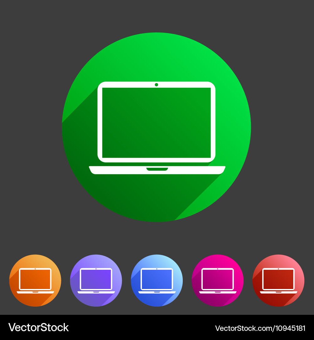 Laptop notebook computer icon flat web sign symbol Vector Image