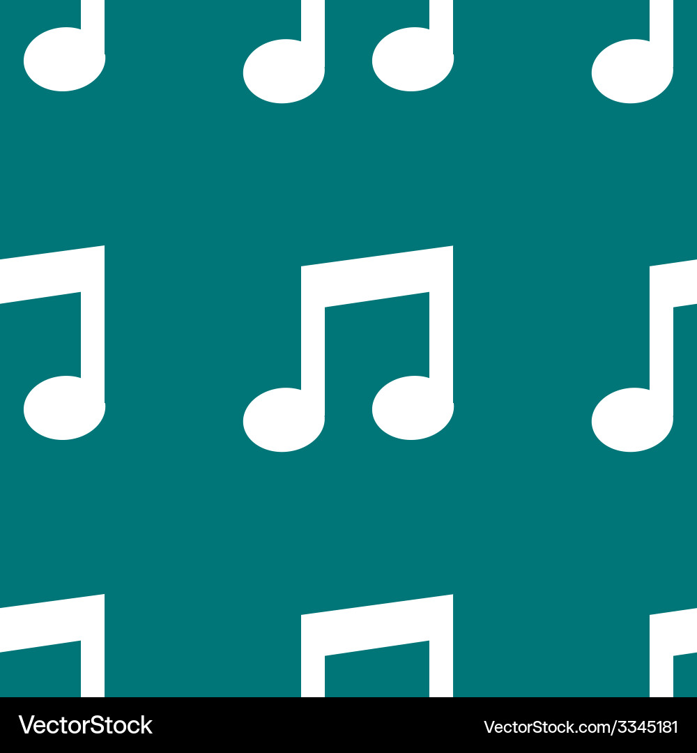 Music note web icon flat design seamless pattern Vector Image