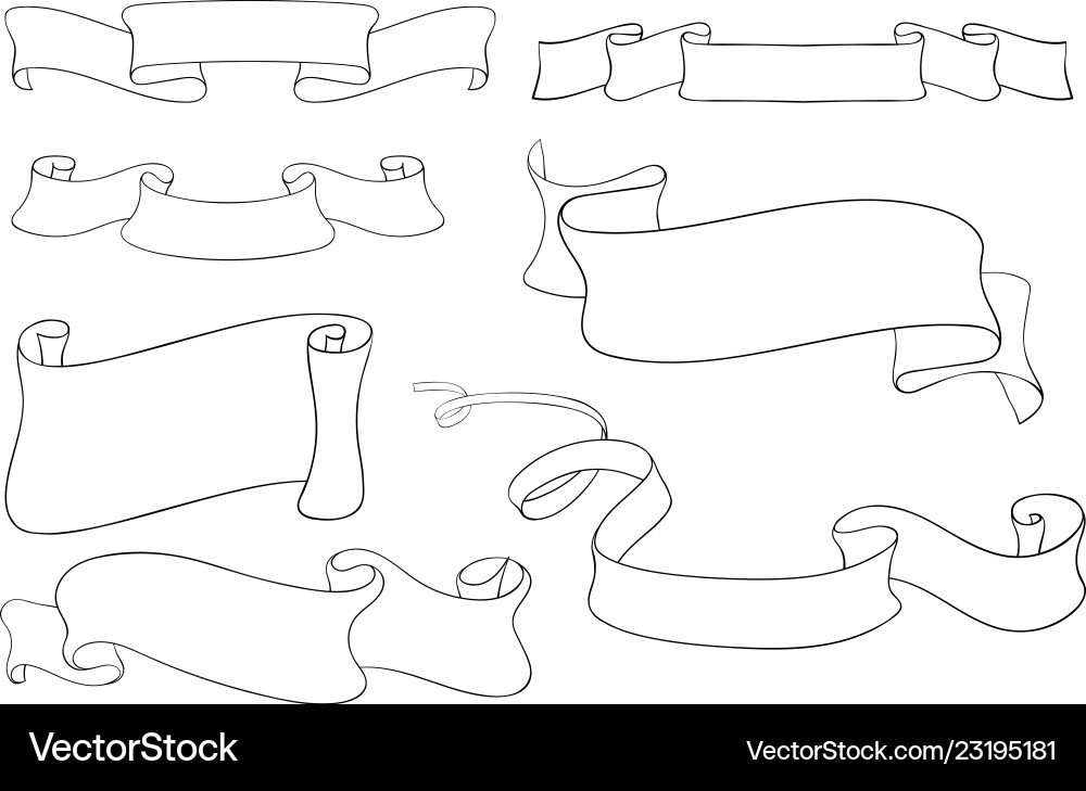 Paper Scroll Icons - Flat Style Vector Image