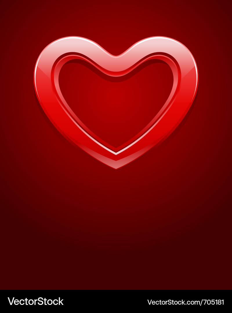 Red shiny glass heart Vector Image