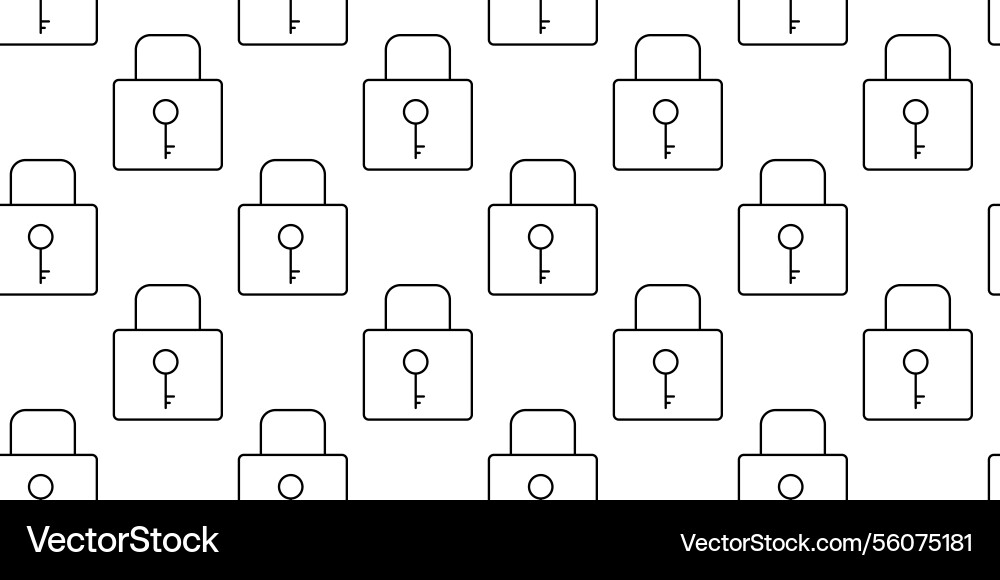 Repeating pattern of simple locks on a white Repeating pattern of simple locks on a white vector image
