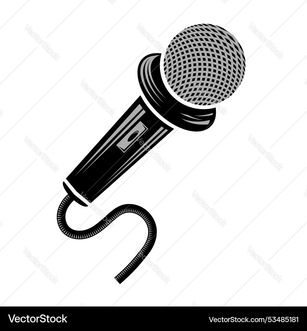 Retro microphone icon isolated on white background Retro microphone icon isolated on white background vector image