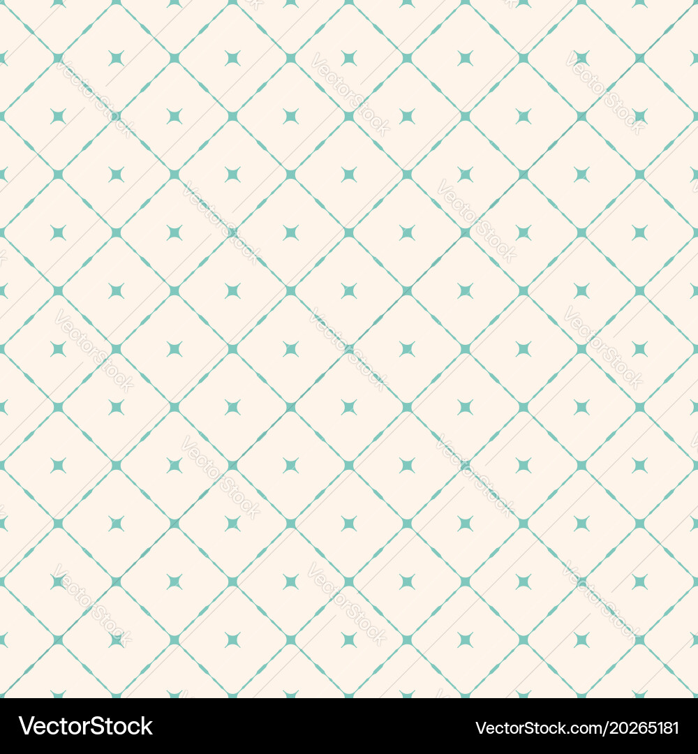 Seamless pattern with diagonal square grid stars vector image