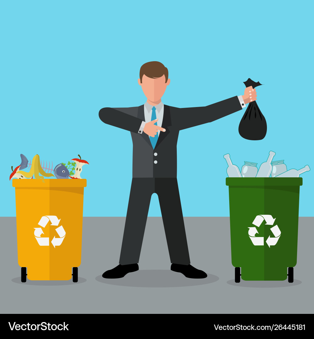 Selective waste sorting different colored recycle Vector Image
