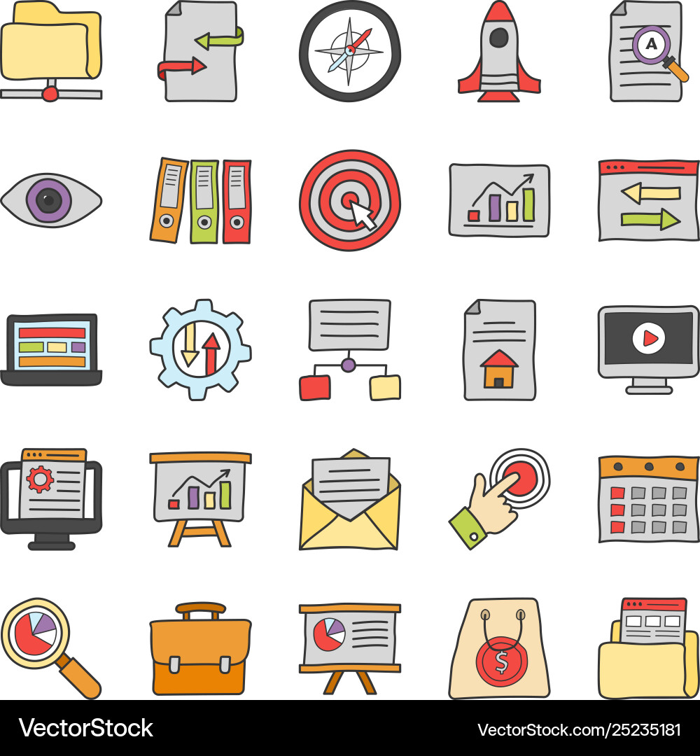Seo and web development icons Vector Image