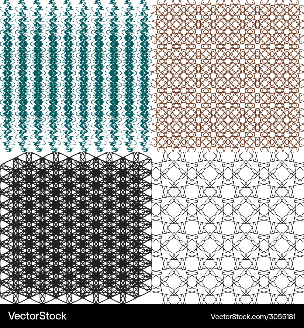 Set of geometric pattern in op art design vector image