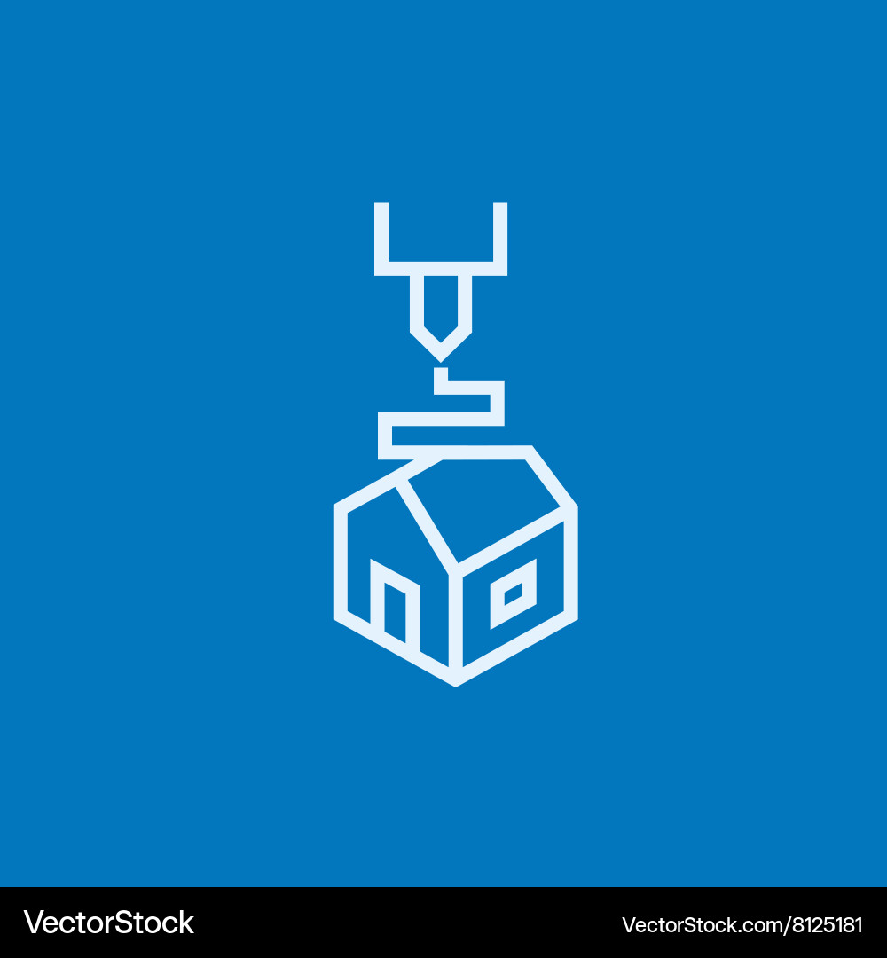 Tree d printing line icon Vector Image