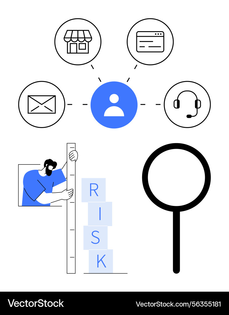 User-centric network with risk analysis User-centric network with risk analysis vector image