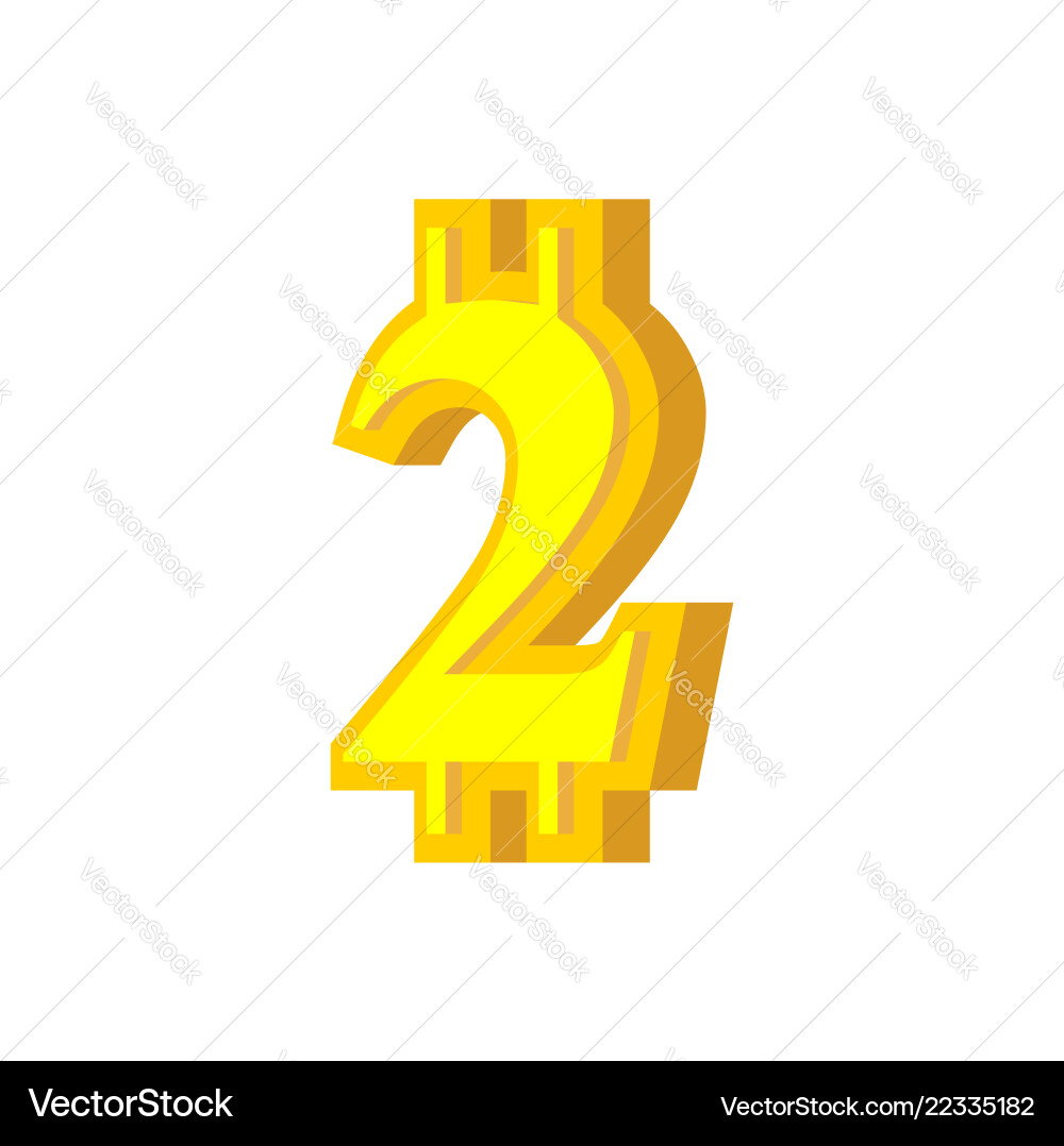 2 numeral bitcoin font two numeric crypto 2 numeral bitcoin font two numeric crypto Vector Image