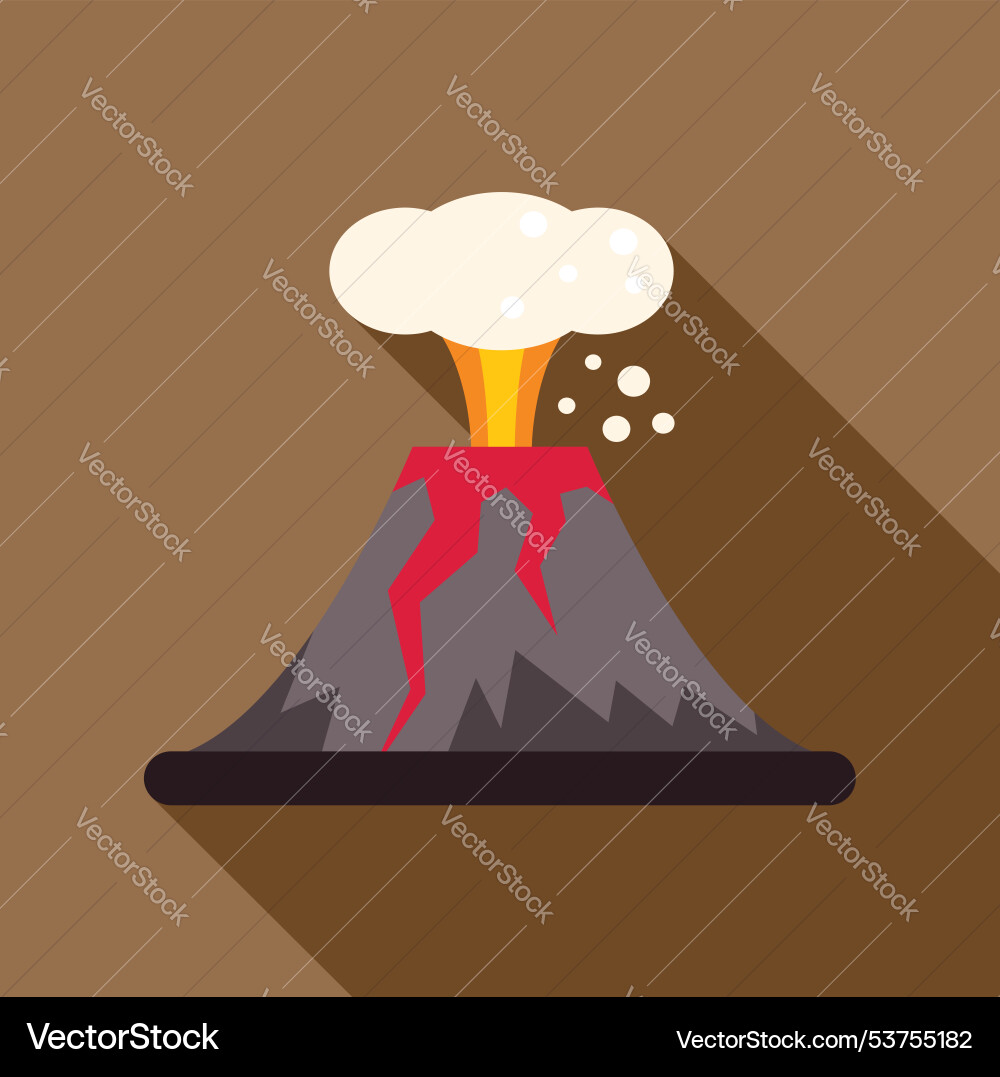 Active volcano erupting with lava and smoke Vector Image