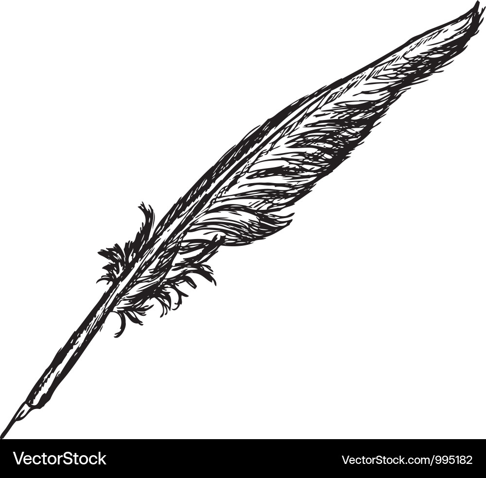Antique Quill Pen Vector Image