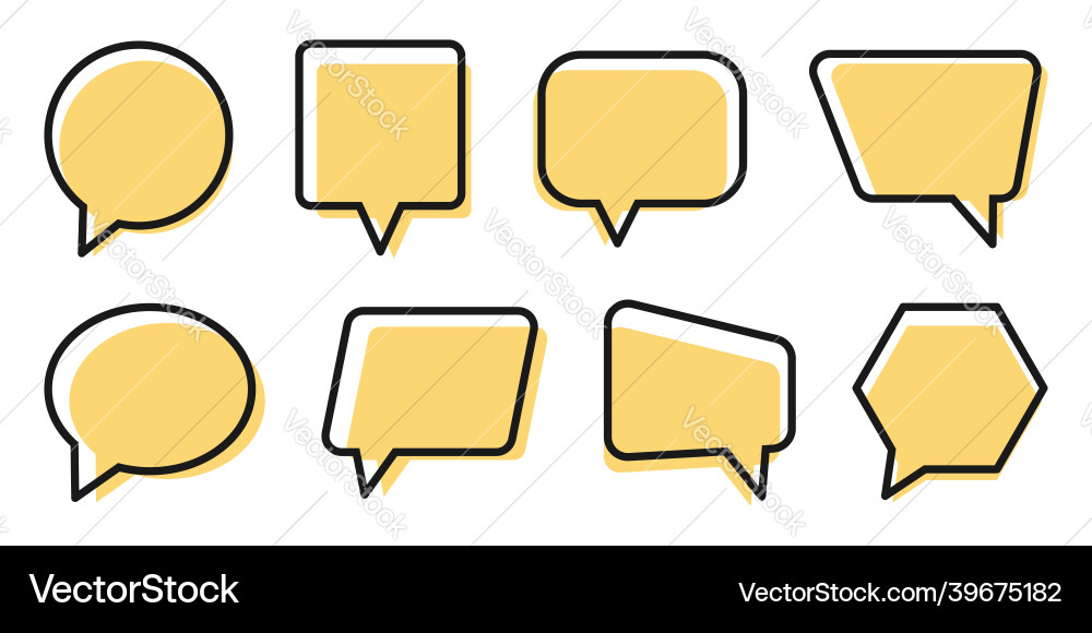 Blank empty speech bubbles for infographics line Vector Image