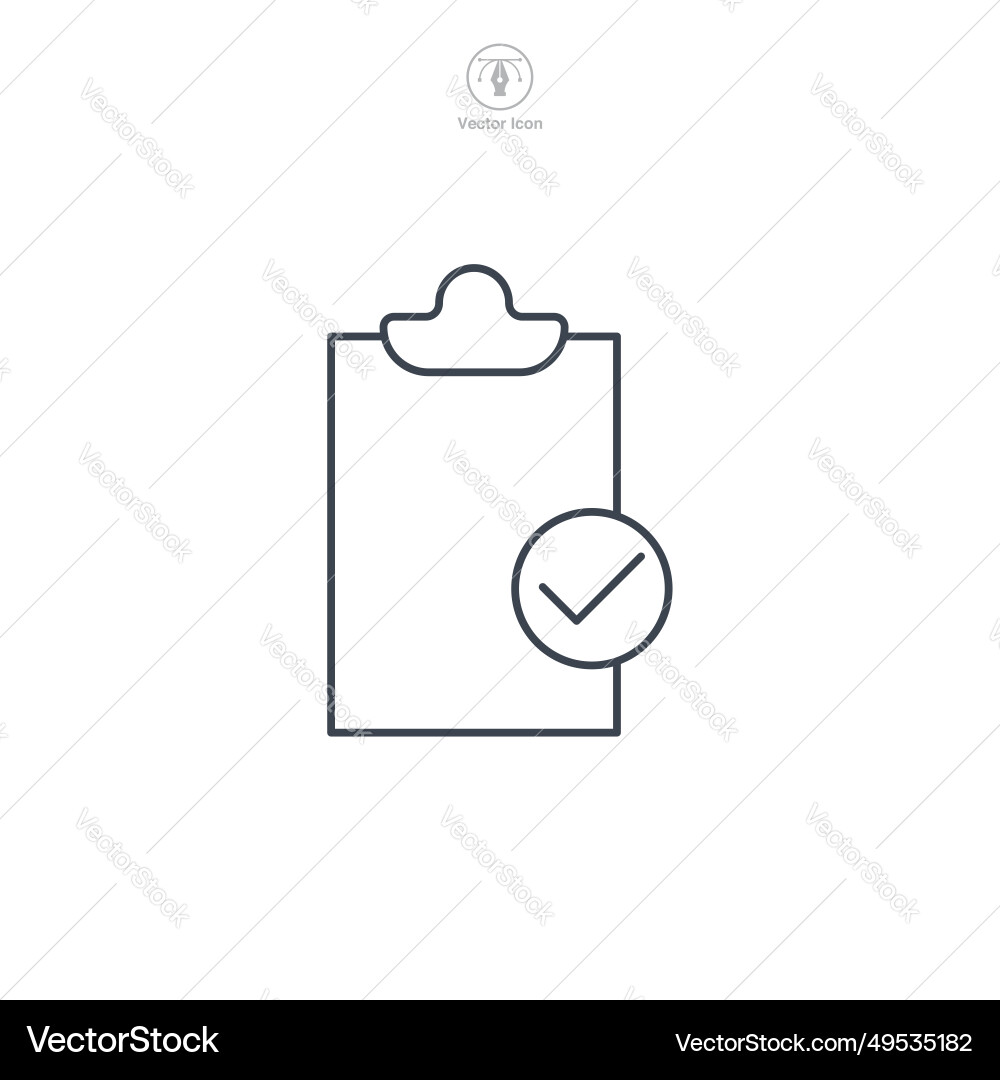 Check mark on document icon symbol isolated Check mark on document icon symbol isolated Vector Image