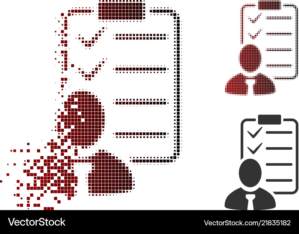 Disappearing pixel halftone manager check list Vector Image